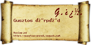 Gusztos Árpád névjegykártya